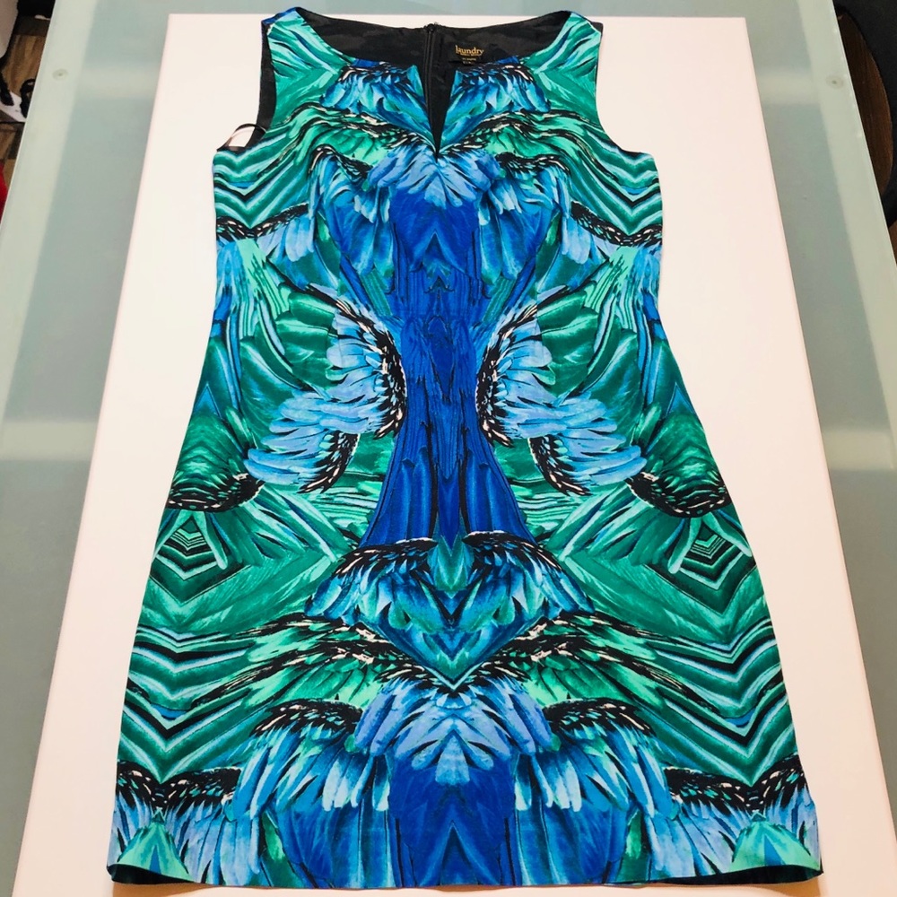 Summer Dress Size 6 Blue/Green Botanical Print